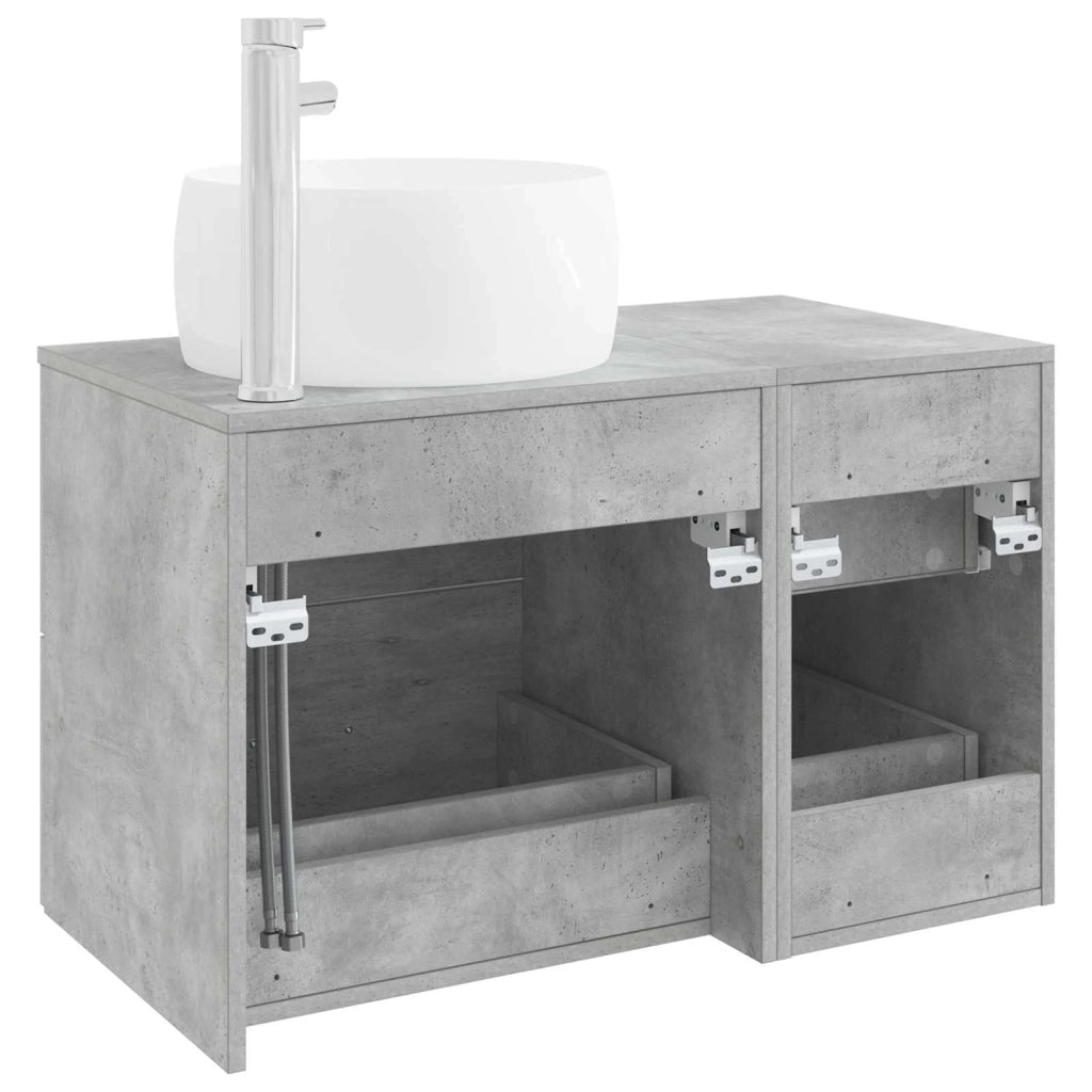 Set di mobili per il bagno 2 pz Grigio Cemento 3404003