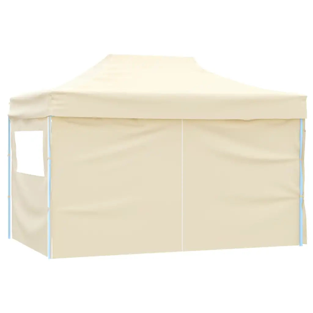 Gazebo Professionale Pieghevole con 4 Pareti 3x4m Acciaio Crema 48894