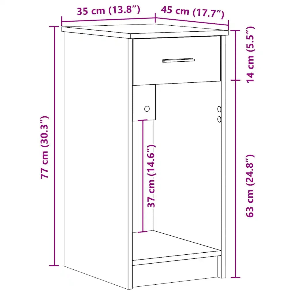 Supporto per Computer a Torre con Cassetto Antico 35x45x77 cm CFW4378891