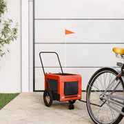 Rimorchio da Bici per Animali Arancione e Nero Oxford e Ferro 93928