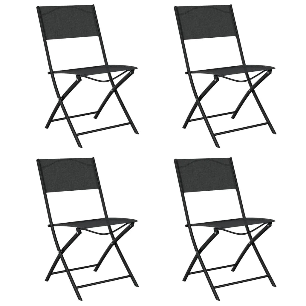 Set da pranzo da giardino per esterni da 5 pezzi mobili grigi e neri 02_0013798