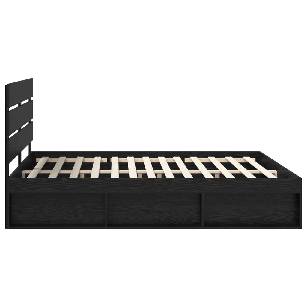 Struttura del letto Nero 200 x 200 cm Pino massello 3411705