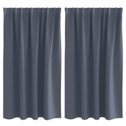 Tende Oscuranti | Tende Blackout con Anelli 2 pz Antracite 140 x 140 cm