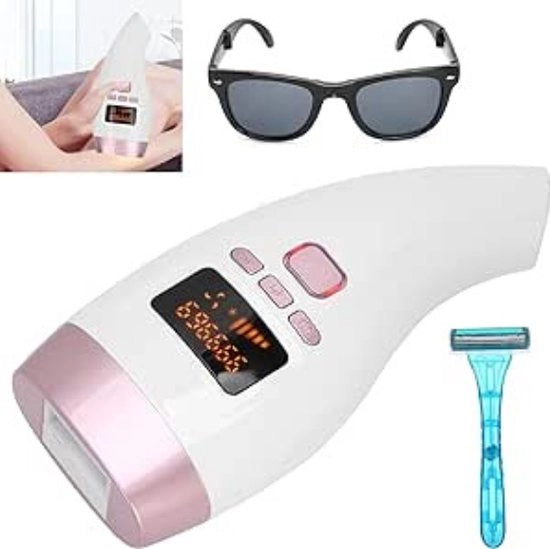 Epilatore IPL per un'esperienza di depilazione rinfrescante sul viso, gambe, braccia, ascelle e corpo. Sicuro ed efficace con compatibilità tensione universale