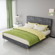 Letto imbottito moderno con testiera morbida, 160x200 cm, grigio