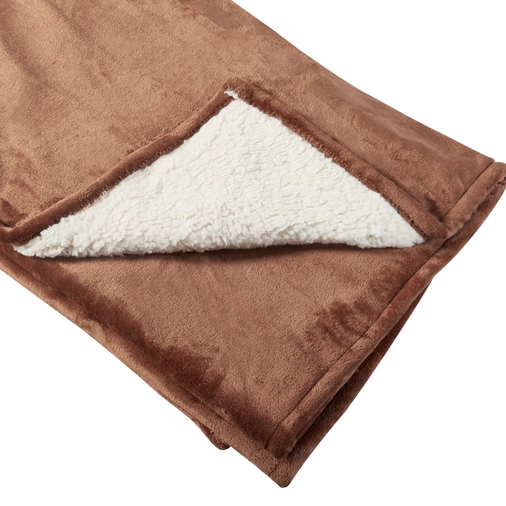 Coperta elettrica riscaldata 120 watt camera da letto 200 x 150 cm marrone 03_0009337