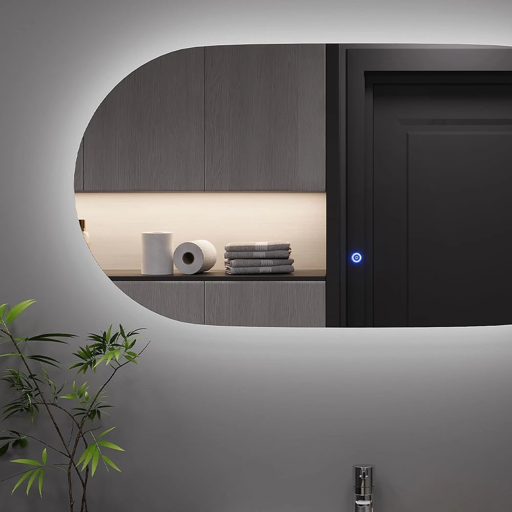 Specchio bagno Miral, Vetro, 100 x 50 cm con retroilluminazione, per montaggio a parete con illuminazione LED integrata