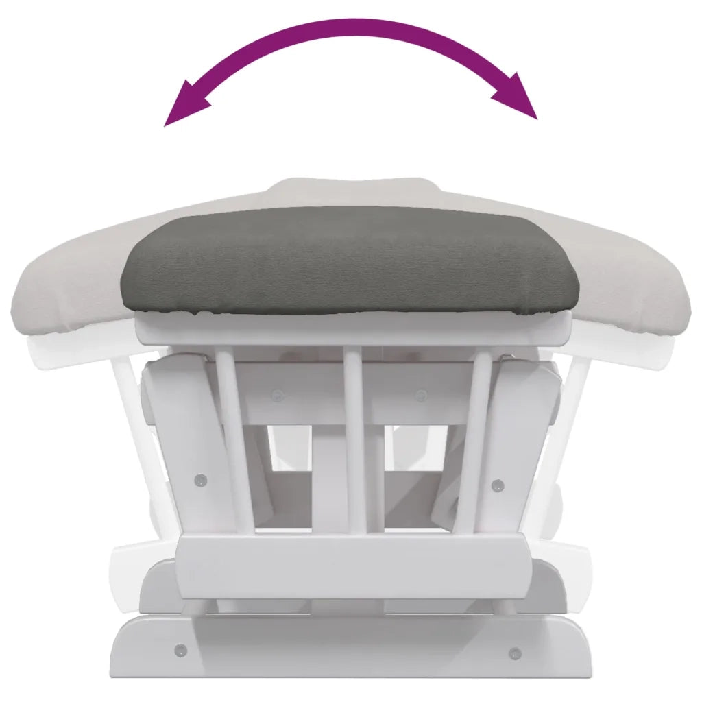 Poltrona | Sedia Relax Glider con Sgabello Grigio Scuro in Tessuto