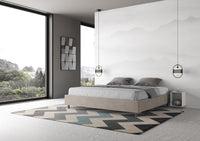 Letto Matrimoniale Extra Large Sommier 190x190 cm con Rete e Contenitore Azelia Sabbia