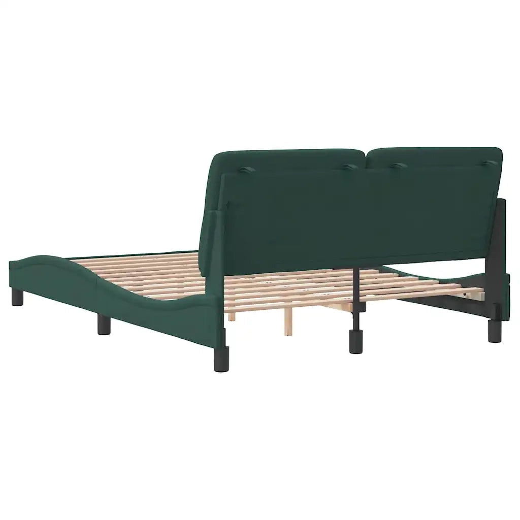 Giroletto senza Materasso Verde Scuro 140x200 cm in Velluto 3207926