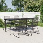 Set da Pranzo da Giardino 5 pz Nero in Rattan PVCcod mxl 78456