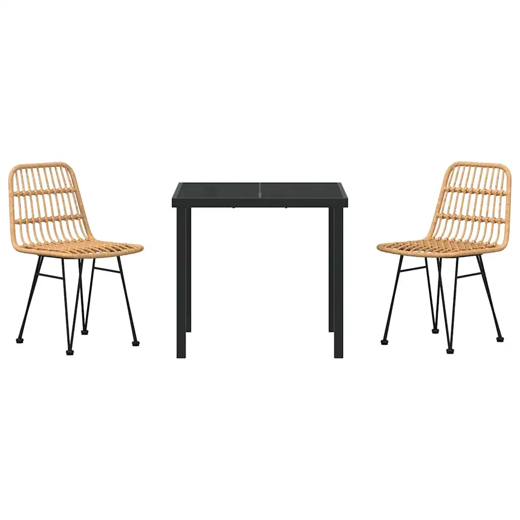 Set da Pranzo per Giardino 3 pcs Marrone 3379191