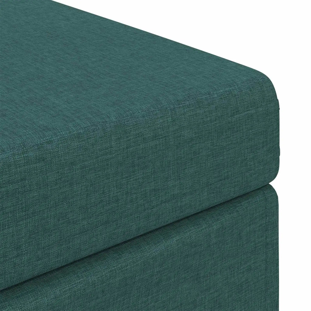 Pouf Verde Scuro Tessuto e Legno Ingegnerizzato