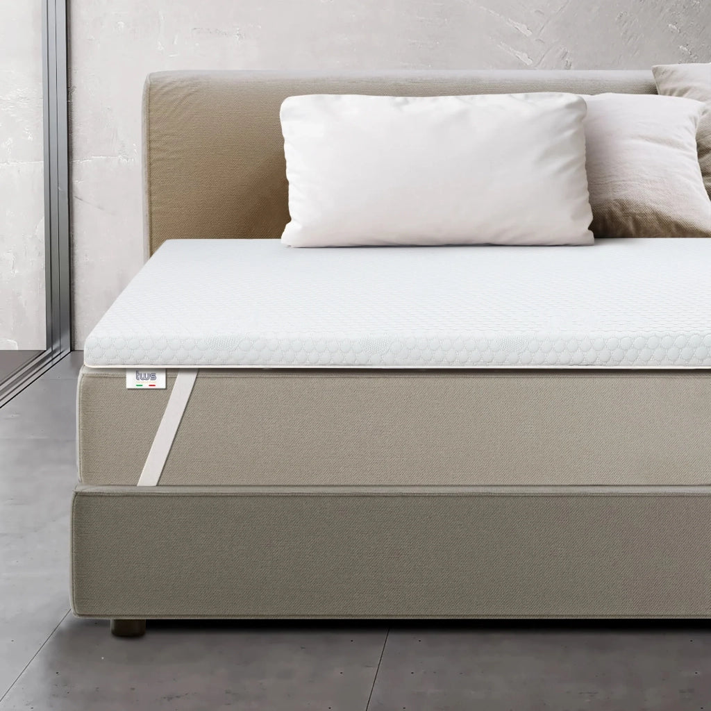 Topper Memory Foam 90 x 200 | Correttore Materasso 6 cm | Coprimaterasso con Rivestimento Sfoderabile Antibatterico e Antimicotico