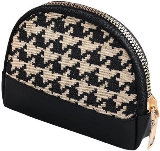Portafoglio con mini-portafoglio in pelle - donna - nero - chiusura a cerniera, portatile - monete -