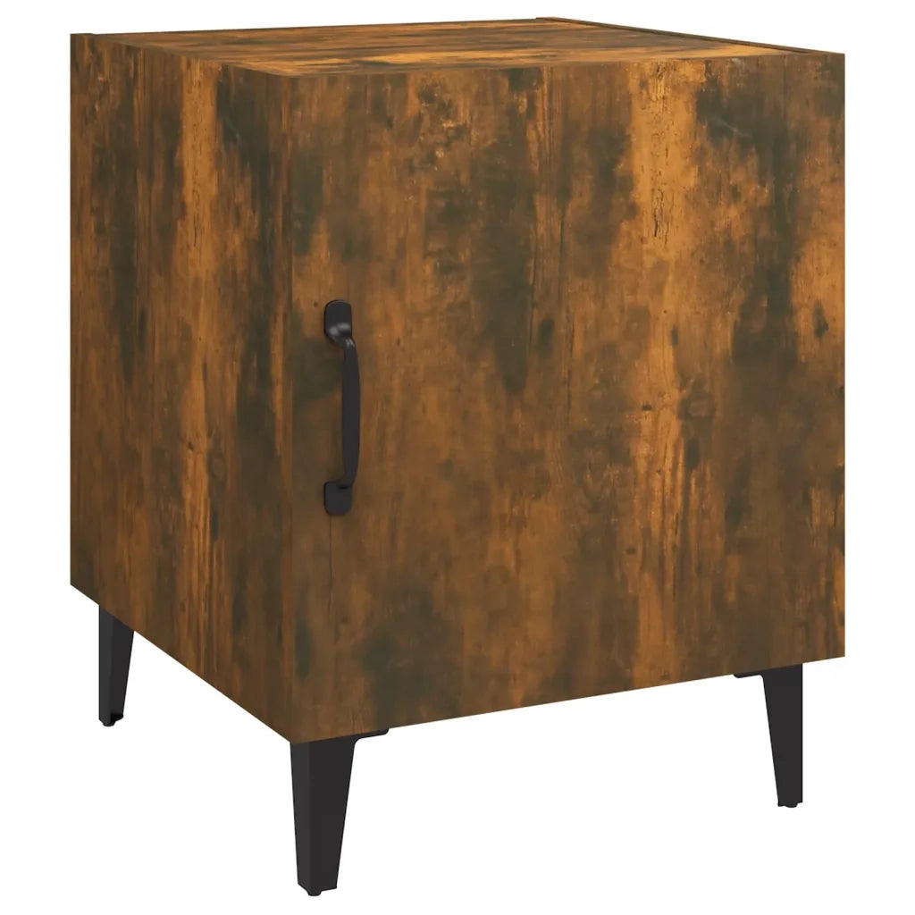 Set di 2 Comodini | Armadio da Notte | Mobiletto da notte Rovere Fumo in Legno Multistrato