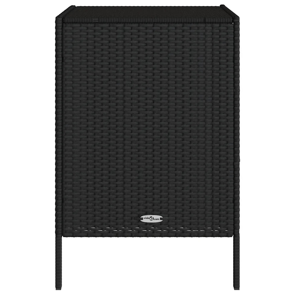 Mobile contenitore ergonomico da giardino con 3 cassetti 55 x 59 x 80 cm in resina intrecciata nera 02_0047424
