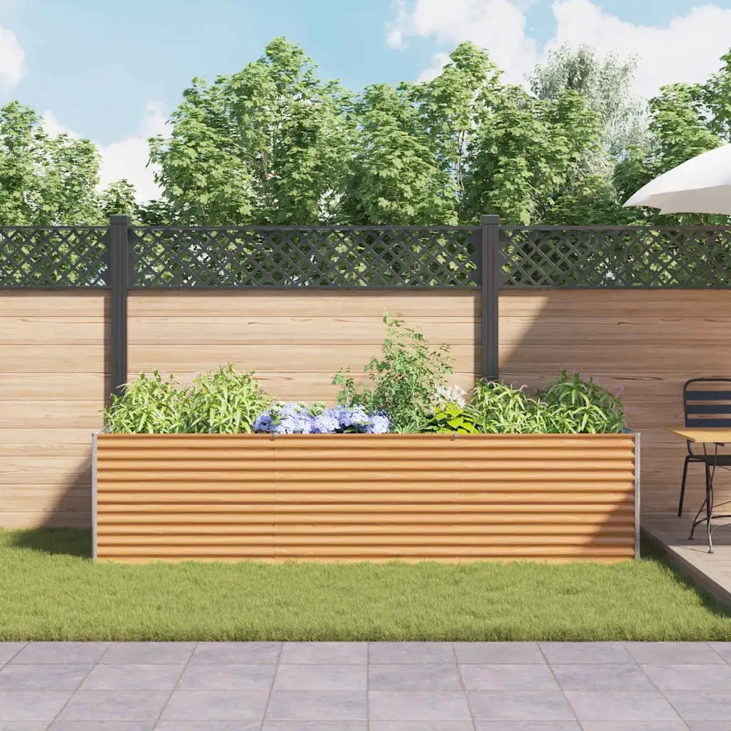 Fioriere | Cassetta per fiori | Letto rialzato da giardino 290 x 100 x 68 cm Acciaio zincato