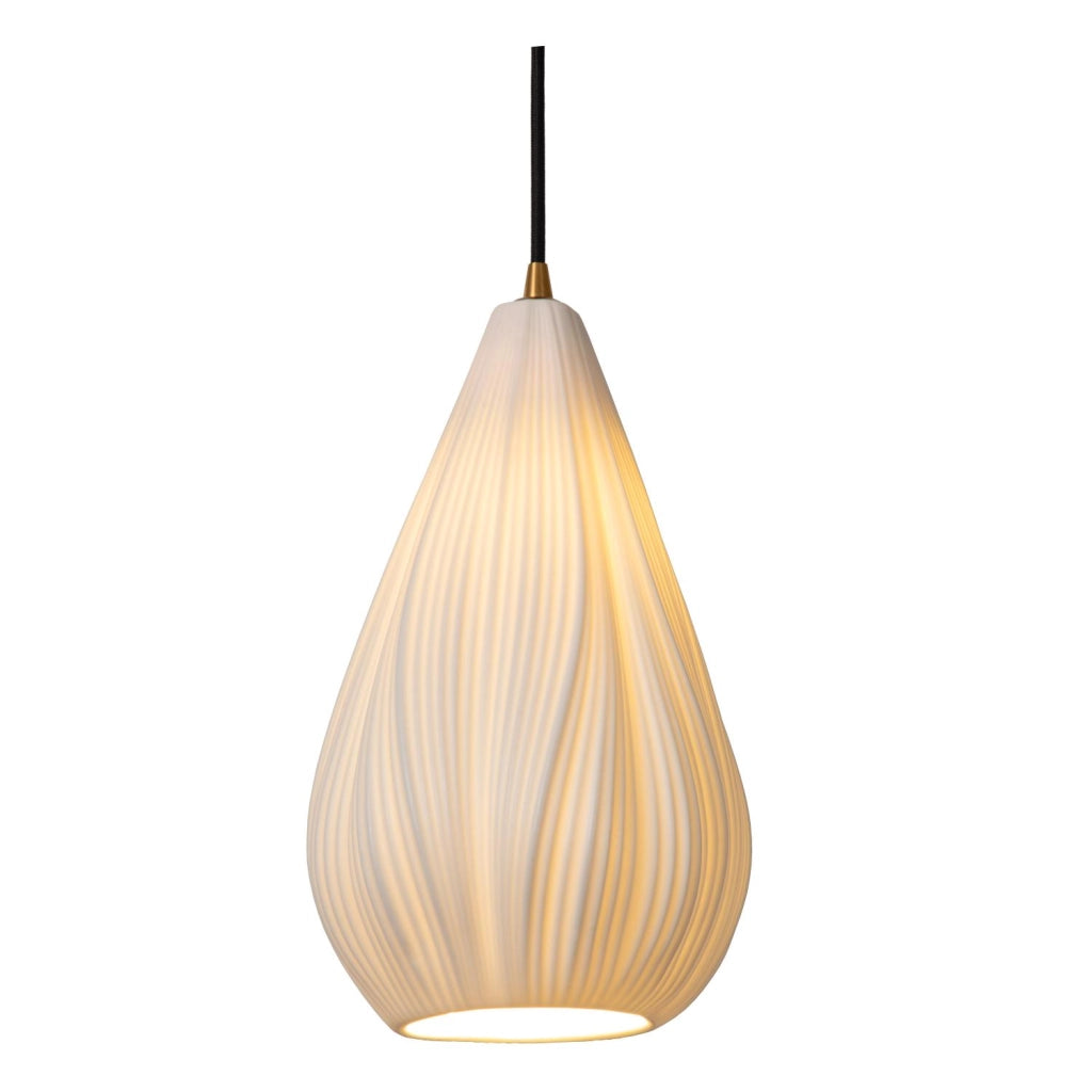 Lampada sospesa CINZIA Lucide 8xE27 porcellana bianco nera
