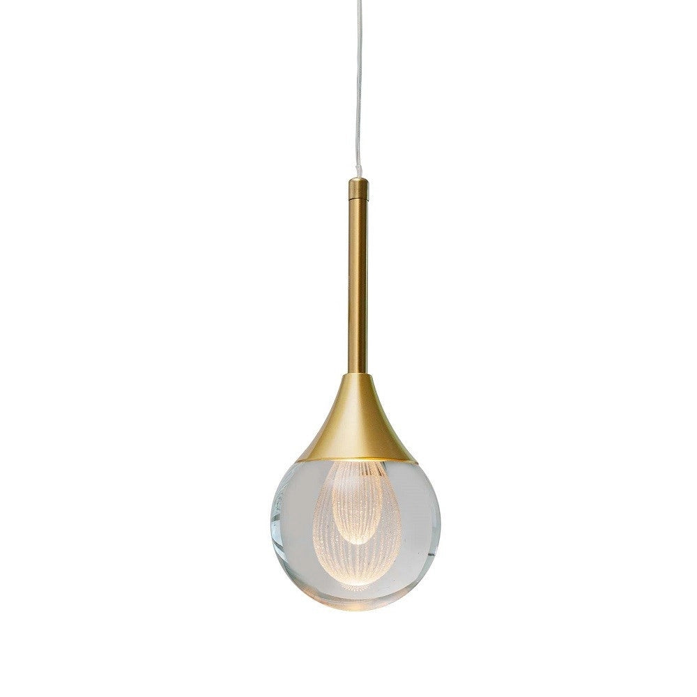 Trade Shop - Lampadario Moderno Led 5w Globo Lampada Dorata Pendente Luce 3000k 4000k 6500k Lp-41 -