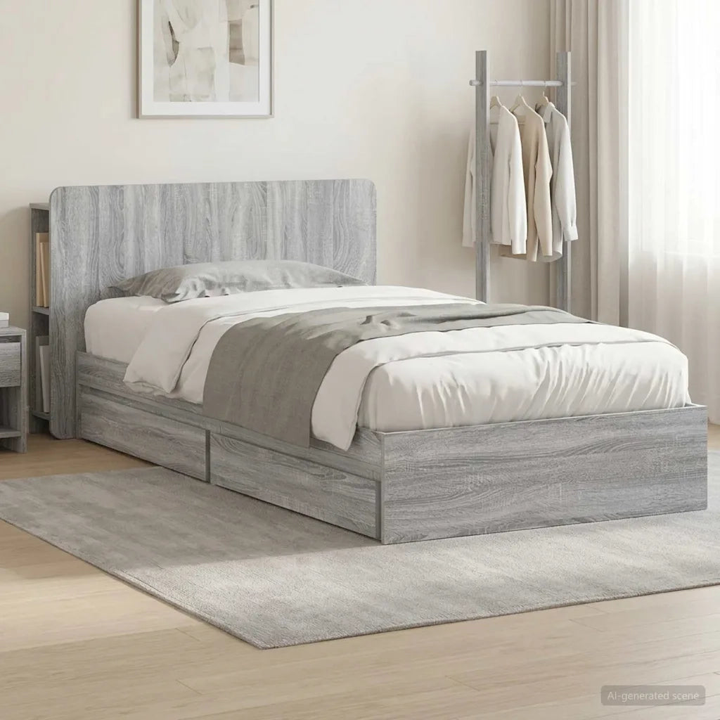 Telaio del letto con storage Sonoma grigio 90 x 190 cm 3433541