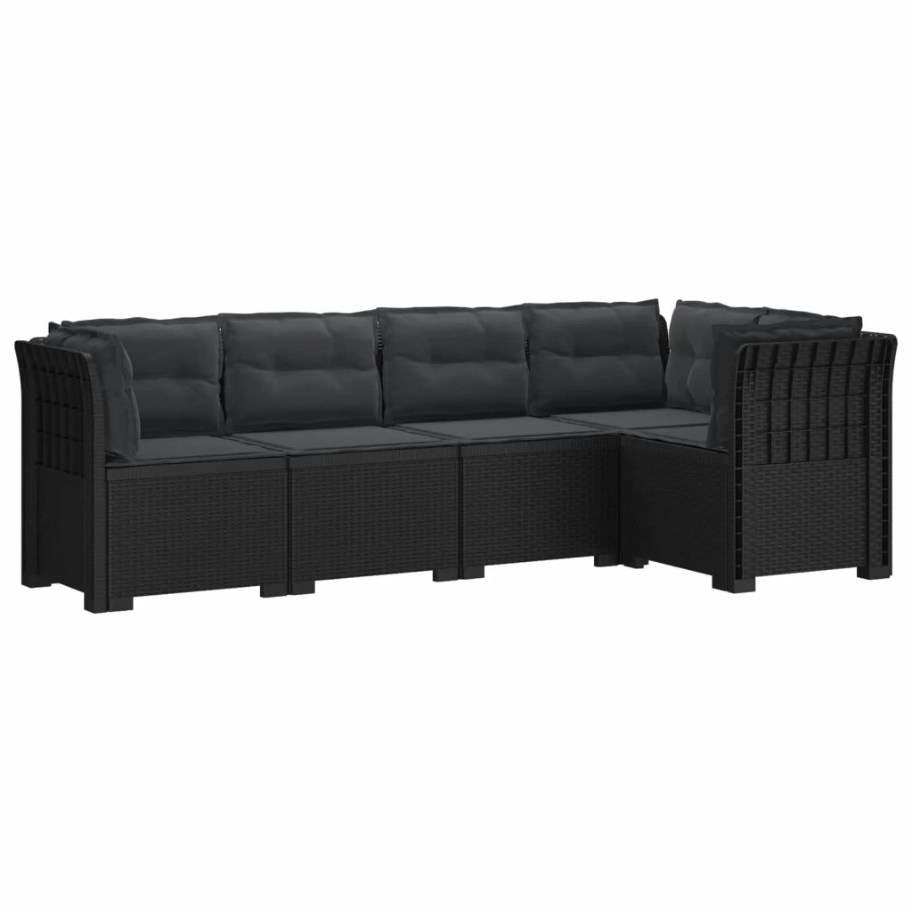 Divano da Giardino 5 Posti con Cuscini Stile Rattan PP 3444051