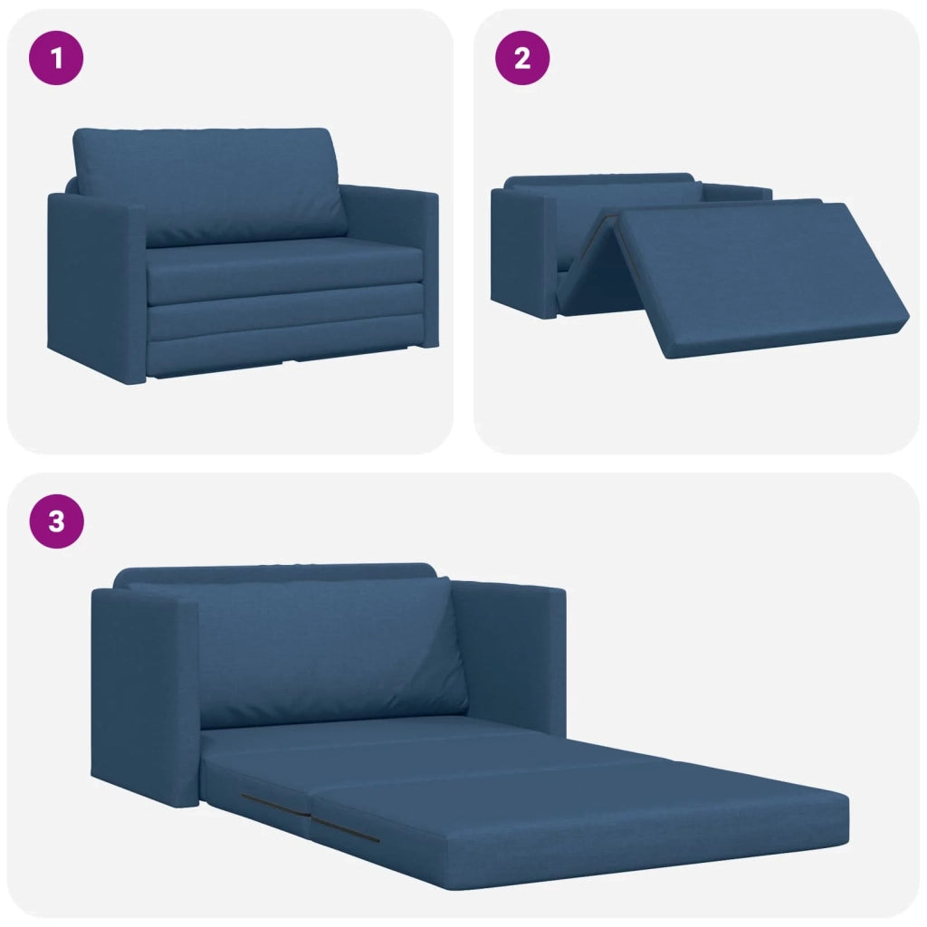 Divano letto 110cm Blu Tessuto 4106698
