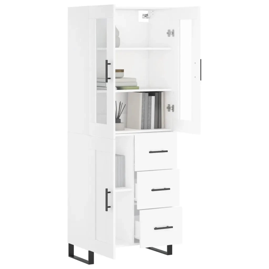 Credenza | Madia | Buffet da pranzo | Armadio da pranzo Bianca 69,5x34x180 cm in Legno Multistrato