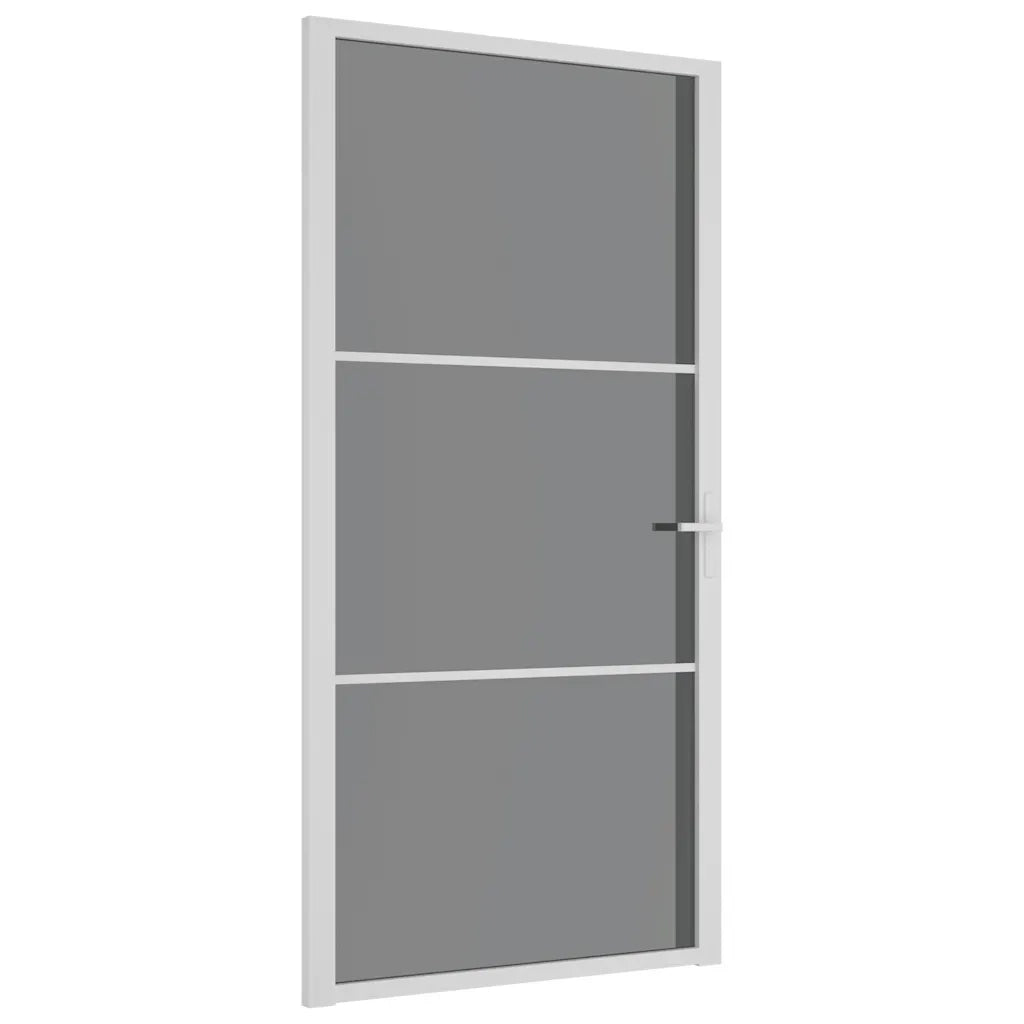 Porta Interna 102,5x201,5 cm Bianca in Vetro ESG e Alluminio cod mxl 58336