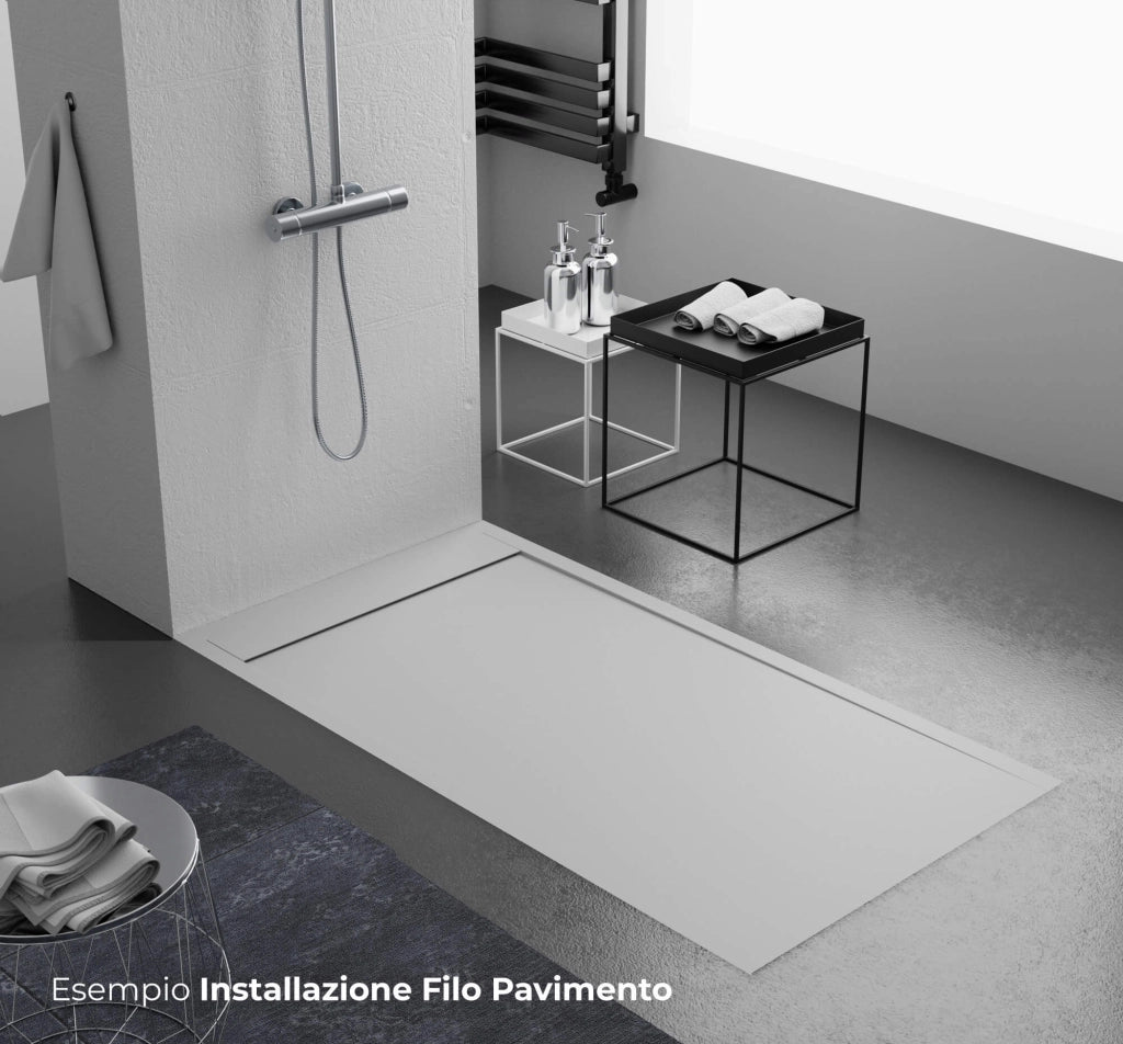 Piatto Doccia 70x120 cm in Pietra Bonussi Kamet Grigio Chiaro