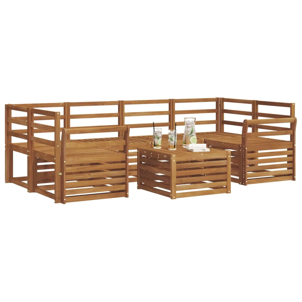 Set di divani da esterno 7 pcs Naturale