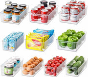 Organizzatore per frigorifero - Set di 10 contenitori trasparenti - scatole di stoccaggio di alta qualità con maniglia - contenitori per armadi cucina - liberi da BPA