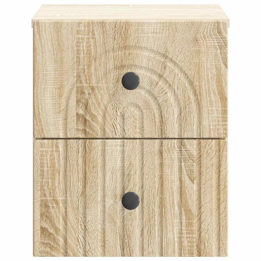 Comodino | Armadio da Notte | Mobiletto da notte a muro Rovere Sonoma 33 x 34,5 x 40 cm
