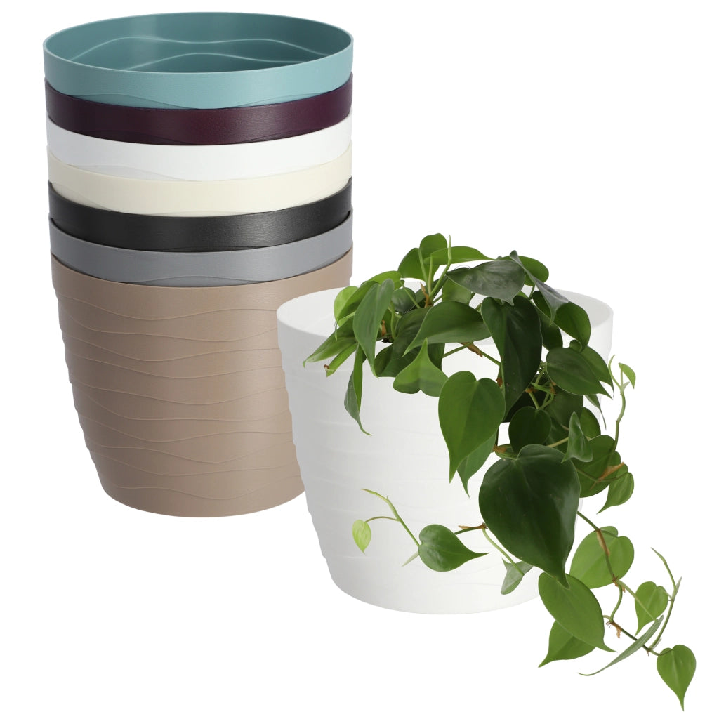 Vaso da fiori KADAX in plastica, rotondo, bianco, 17 cm, per fiori e piante.