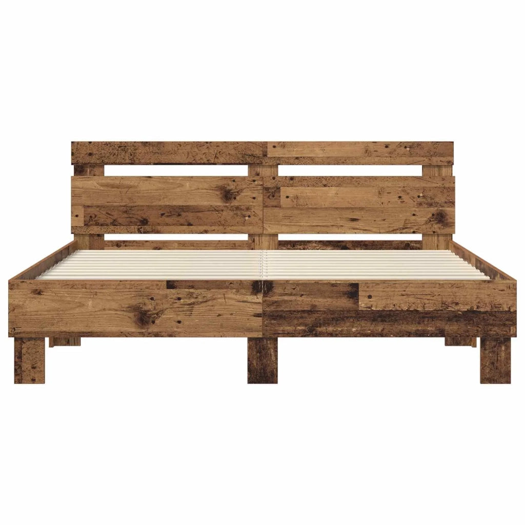 Struttura del letto con testiera Legno vecchio 120 x 200 cm