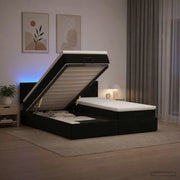 Letto Ottomano con Materasso e LED Nero 160 x 200 cm Velluto 3457346