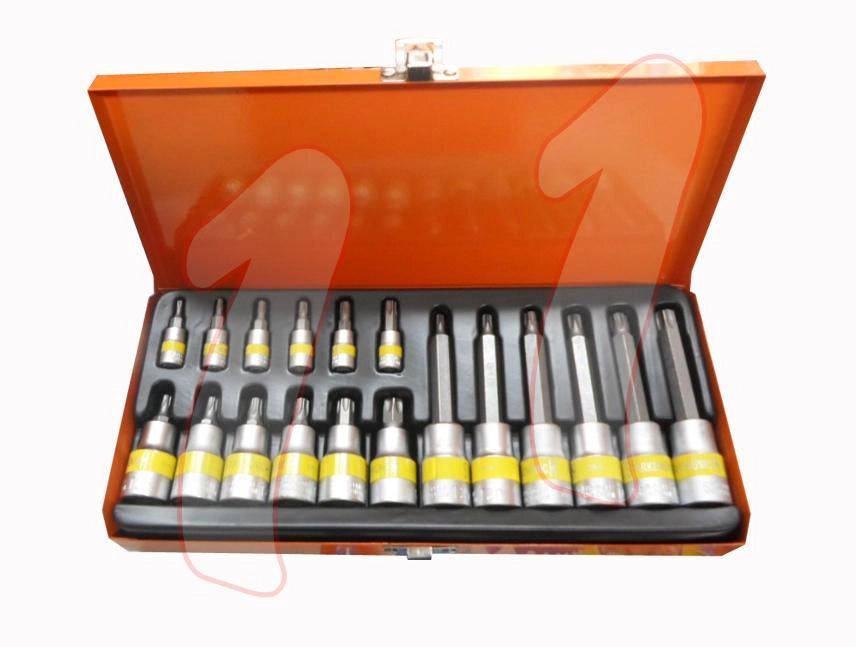 SET CHIAVI BUSSOLA INSERTI TORX 19PZ CROMO VANADIO
