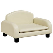 Cuccia per cani a forma di cesto comoda 50 x 40 x 30 cm in similpelle color crema 02_0042672