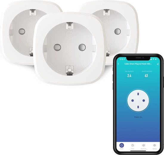 Set di Presa Wi-Fi a 3 canali con Contatore di Corrente e App - Compatibile con Alexa e Google Home