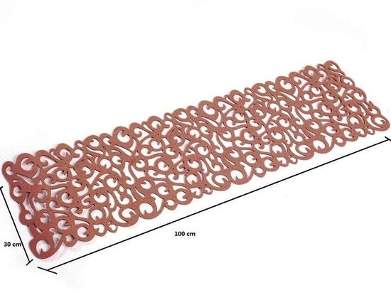 Tavolo con fiori in rilievo - Lava in acqua - Materiale in velluto - Resistente al calore - Decorazione - 100 x 30 cm - Piatto di protezione per tavolo