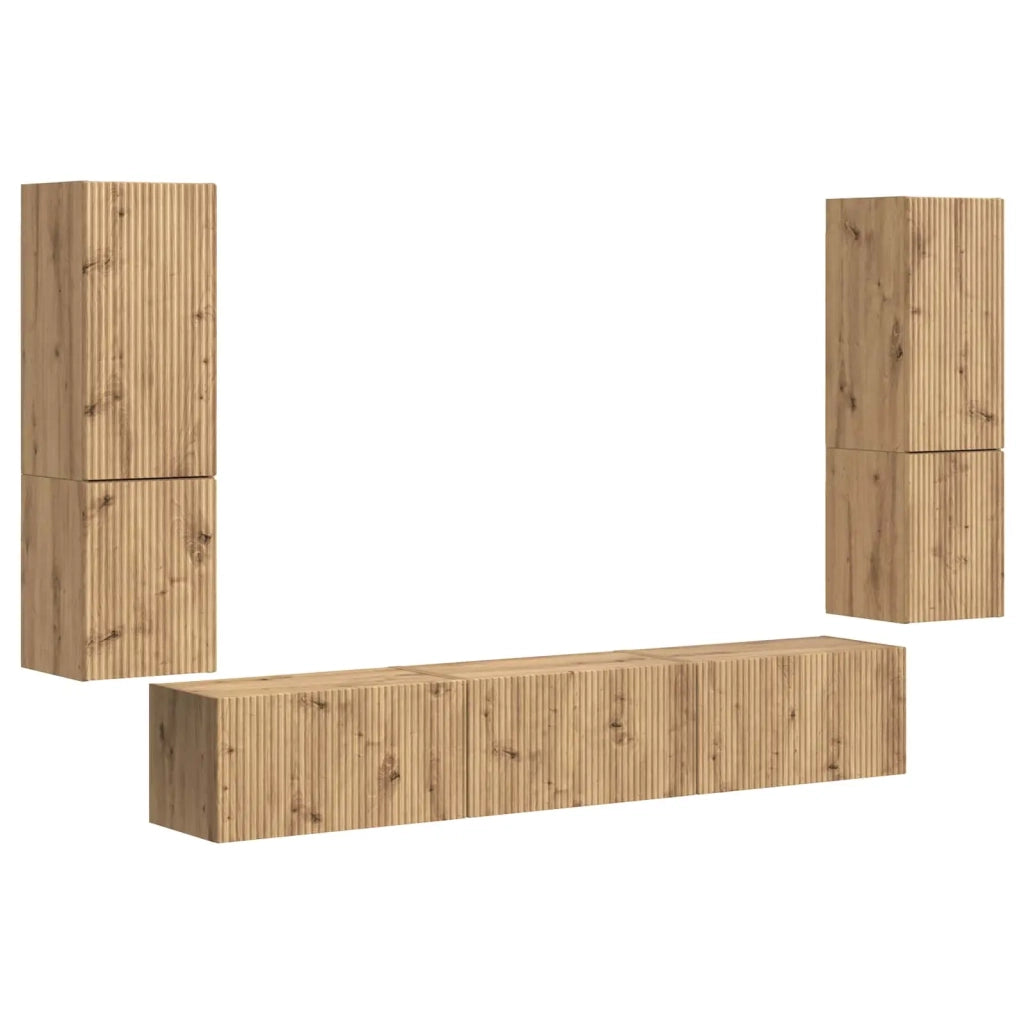 Set mobile TV 4 pcs Rovere artigianale Legno multistrato 3409050