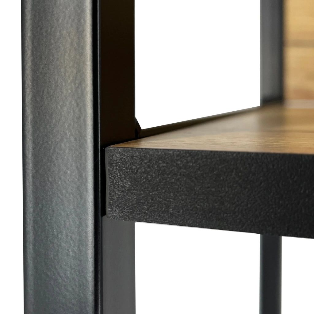 Scaffale stilo loft con ripiani in legno 80 cm Nera 80 cm inserto frontale Quercia Artisan 80x32x192 cm
