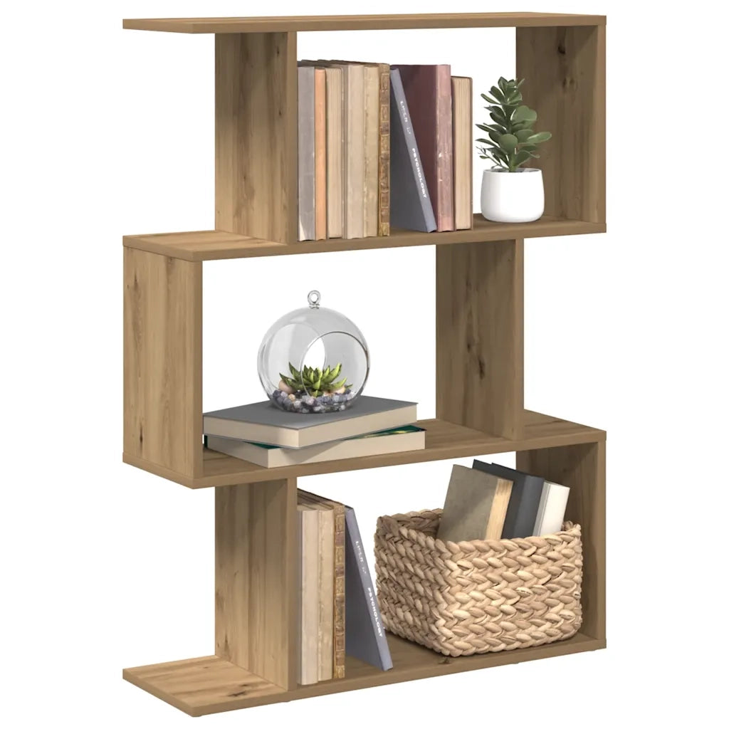 Libreria 3 Ripiani Rovere Artigianale 70x24x97 cm Truciolato 858119