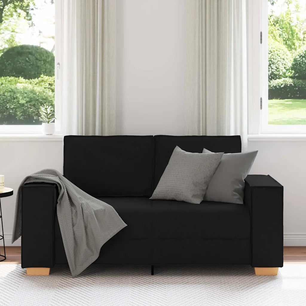 Divano | Divano da soggiorno | Sofa a 2 posti Nero 160x78x84 cm Tessuto