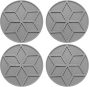 Sottopiani per vasi - rotondi 10 cm - sottopiani in silicone - sottopiano termoresistente - per pentole e piatti caldi - sottopiani - grigio scuro - 4 pezzi