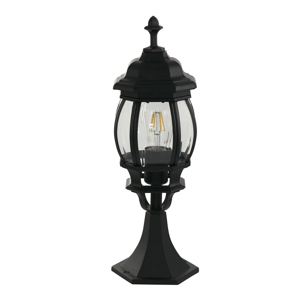 Bel Aire Outdoor Post 500mm, Nero con Vetro Trasparente