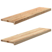 Davanzali 2 pz Non Trattati 110x25x2cm Legno Massello di Rovere