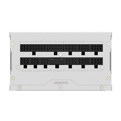 GIGABYTE AORUS ELITE P1000W ICE Alimentatore - PCIe 5.0, 80 PLUS Platinum, Design completamente modulare, Ventola da 120 mm, Compatibile con ATX 3.0, Spina EU