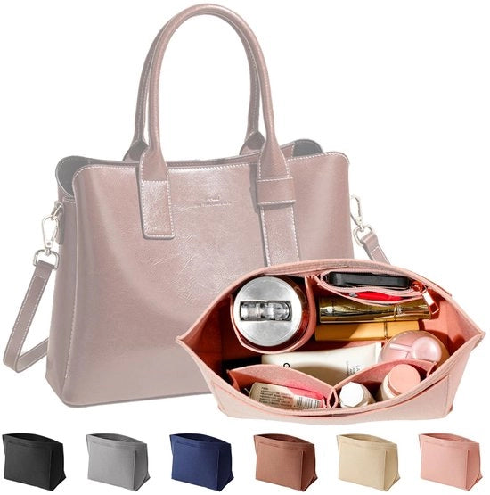 Organizzatore di Borsa per Donne, M/L, Borsa Organizzatore con Molti Comparti, Regalo per Donna (Rosso, M)