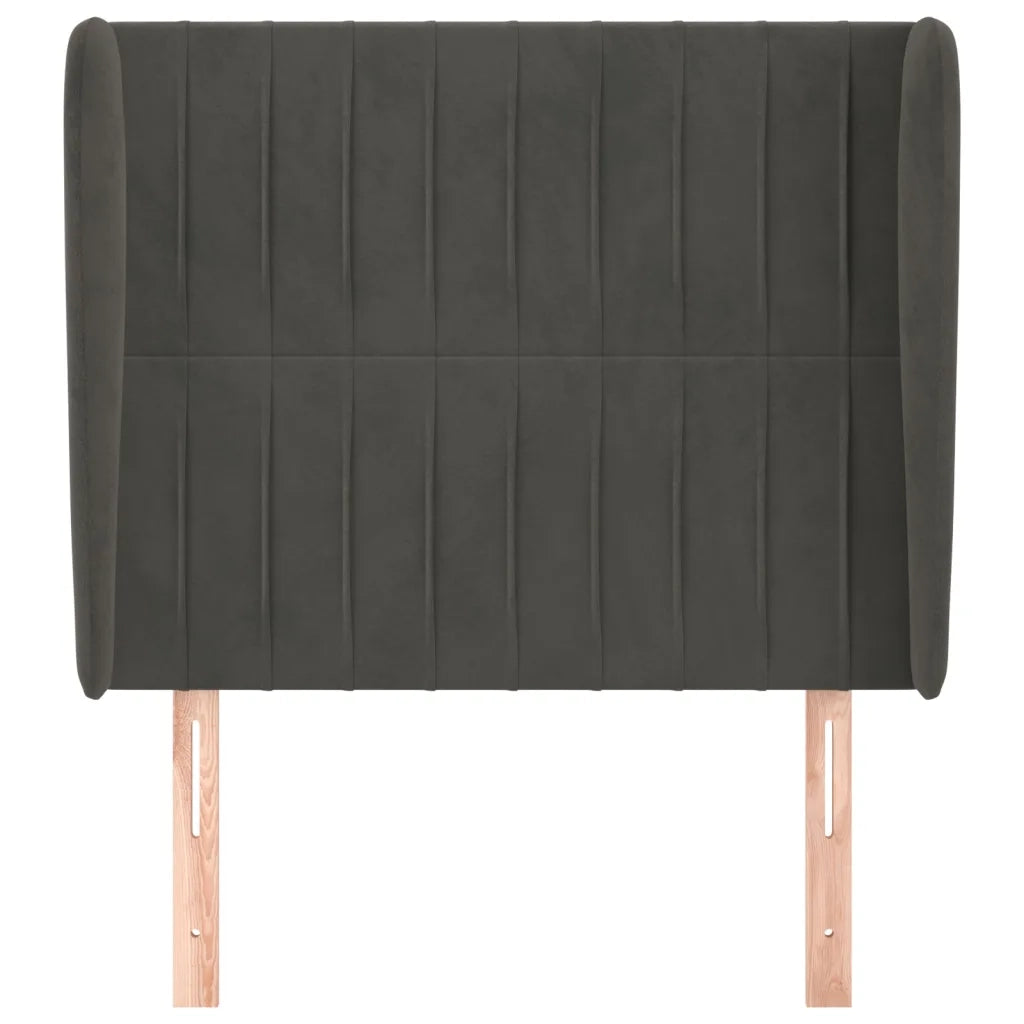 Testiera ad Orecchio GrigioScuro 103x23x118/128cm in Velluto cod mxl 34877